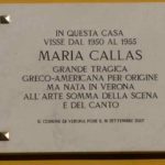 Targa sulla casa di Maria Callas a Verona